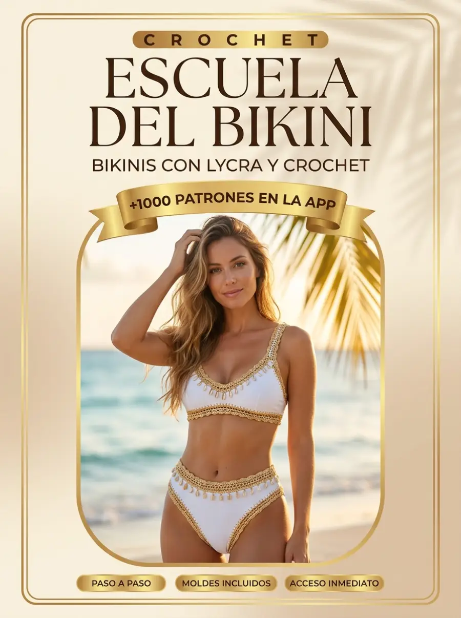 Escuela del Bikini — bikinis con lycra y crochet, +1000 patrones en la app